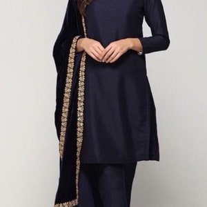 Kurta pant set Silk salwar kameez Punjabi suit woman short kurti Indian pakistani dresses ethnic outfit