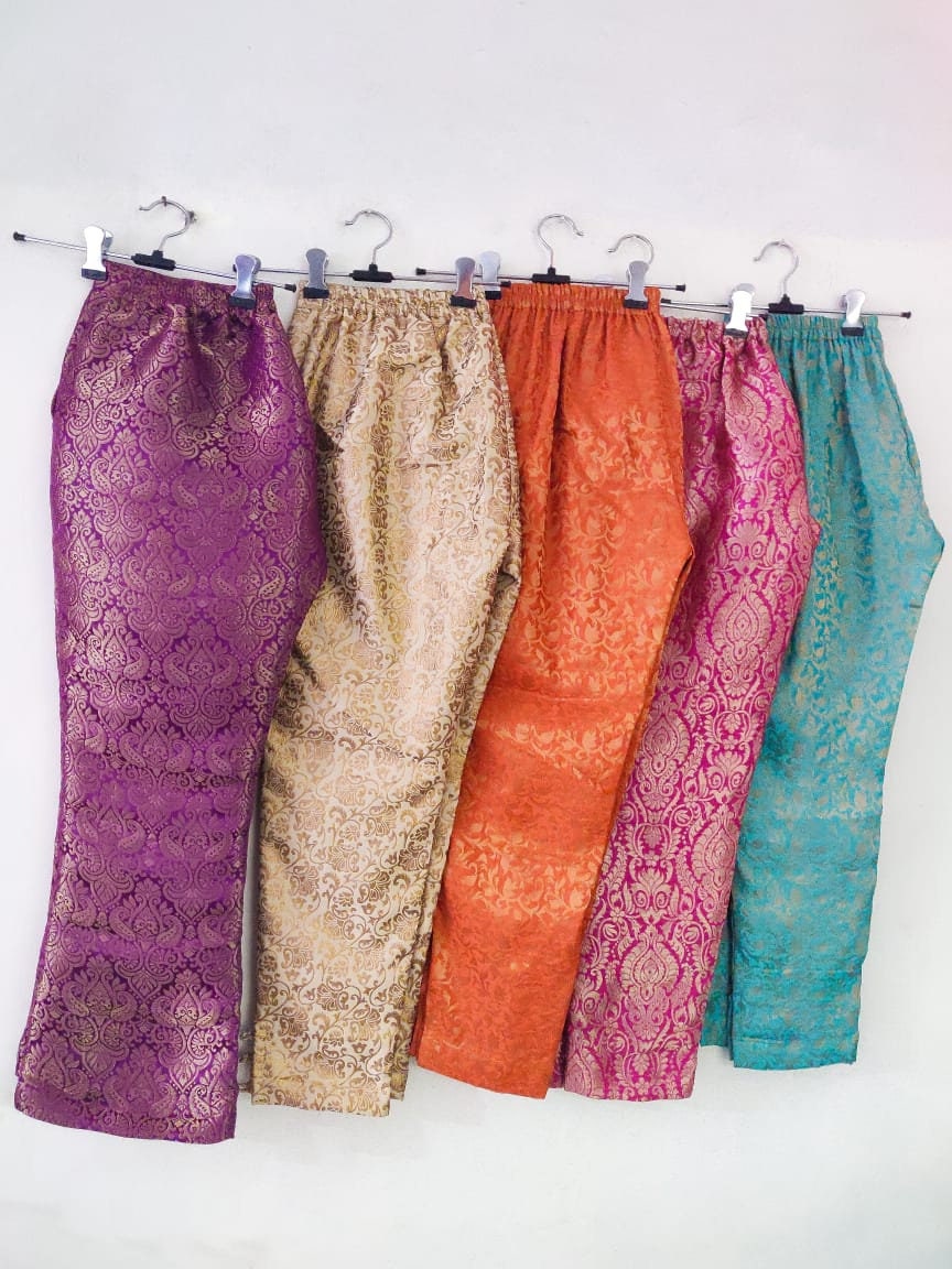Indian Silk Kurti With Silk Brocade Pants for Women Heavy Lengha Designer  Lengha Lehenga Choli Kurti Patiala Salwar Kameez Punjabi Suit - Etsy
