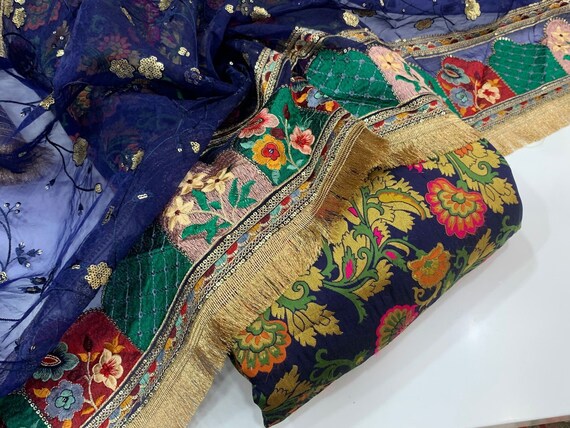 Buy RANGAT Women's Silk Stitched Salwar Suit with Jardosi Hand Work and Heavy  Banarasi Dupatta (dagdu3_P; Blue; XL) at Amazon.in
