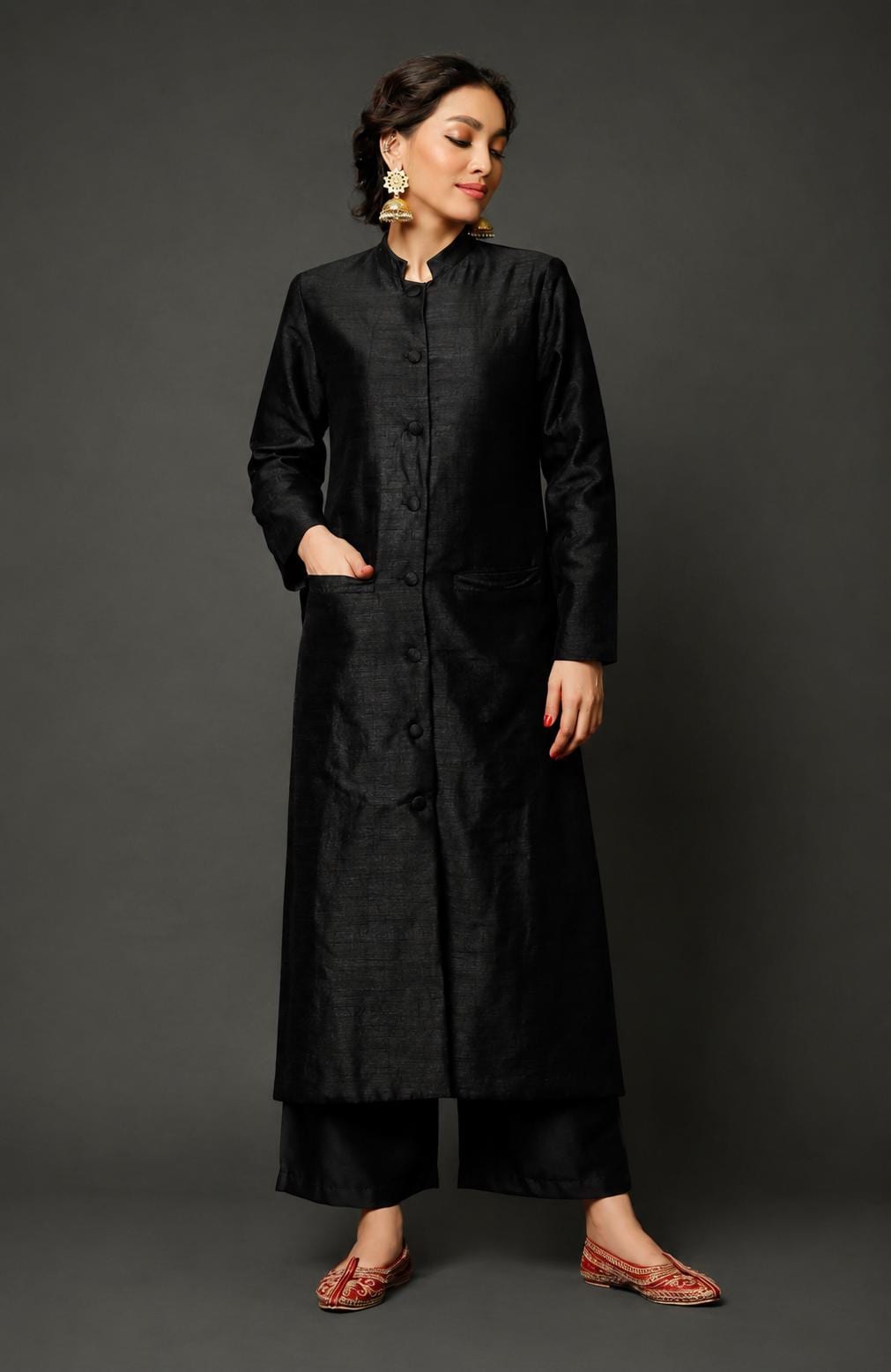 Raw Silk Kurta Pant Set custom stitched Coord set
