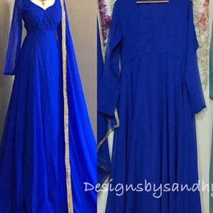 Royal blue Anarkali kurti Bollywood Style Designer Salwar Kameez With Dupatta Kurta Palazzo Suit Wedding Party Wear churidar for women