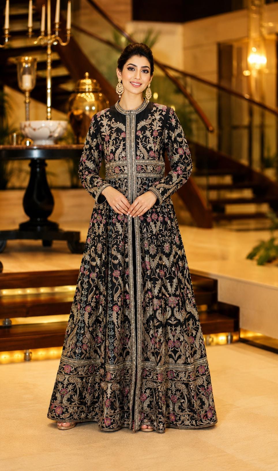 long coat style pakistani dresses Jacket Pakistani Dress