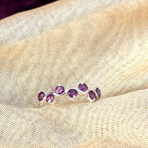 Rhodolite Garnet Eternity Band Ring: 925 Sterling Silver January Birthstone