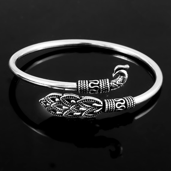 Oxidized 925 Sterling Silver Peacock Bangle - Indian Jewelry - Etsy