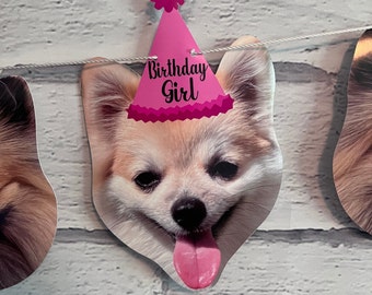 Custom Face Birthday Boy or Birthday Girl Banner: Personalized Party Bunting