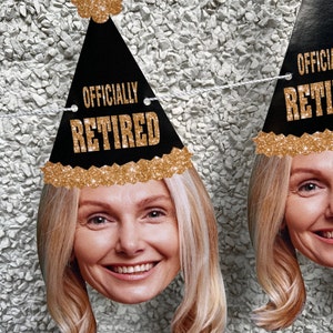 Custom Face Retirement Photo Banner Happy Retirement, I'm Retired personalized office party decor, Face Banner, Party backdrop image 9