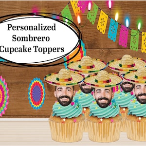 Fiesta Cupcake Toppers • Cinco de Mayo Decorations • Funny First Fiesta Birthday Party Decor