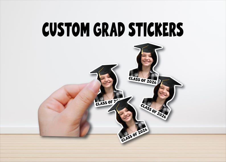 Custom Face Graduation Stickers: Grad Gift Class of 2026 - Etsy