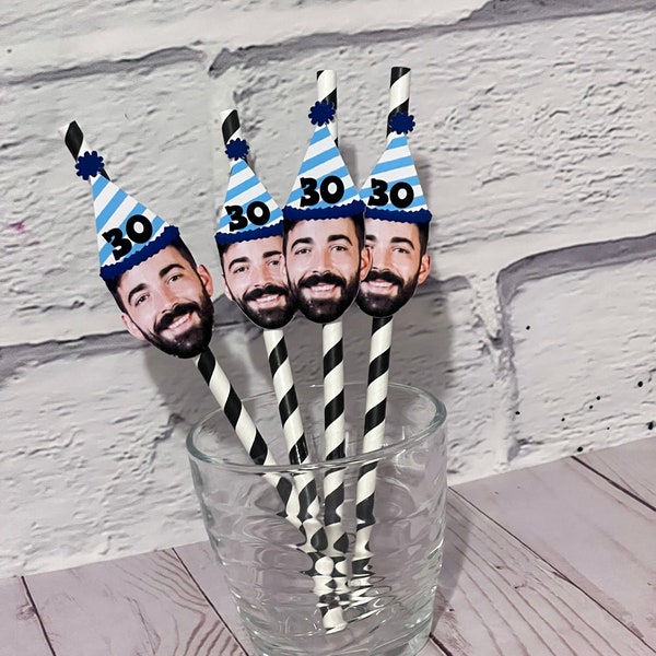 Custom Face Party Straws - Funny Photo Straws - Party Decor,  Personalized decoration