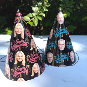 Custom Face Retirement Party Hat – Personalized Photo Keepsake