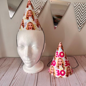 Custom Face Party Hat - Photo Party Hat - Personalized with your photo and fun pattern of choice - Custom Party Decor- birthday hats