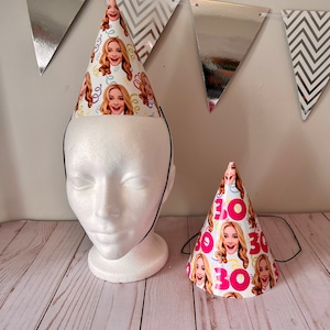 Custom Face Party Hat - Photo Party Hat - Personalized with your photo and fun pattern of choice - Custom Party Decor- birthday hats