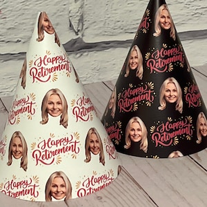 Retirement Party Photo Hat - Personalized Party Hat-  Custom Retirement Party Decorations - Funny retirement