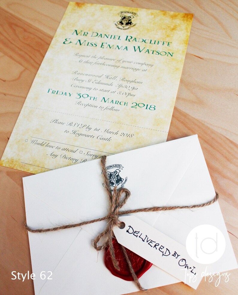 Harry Potter Inspired Wedding Invitation | Etsy
