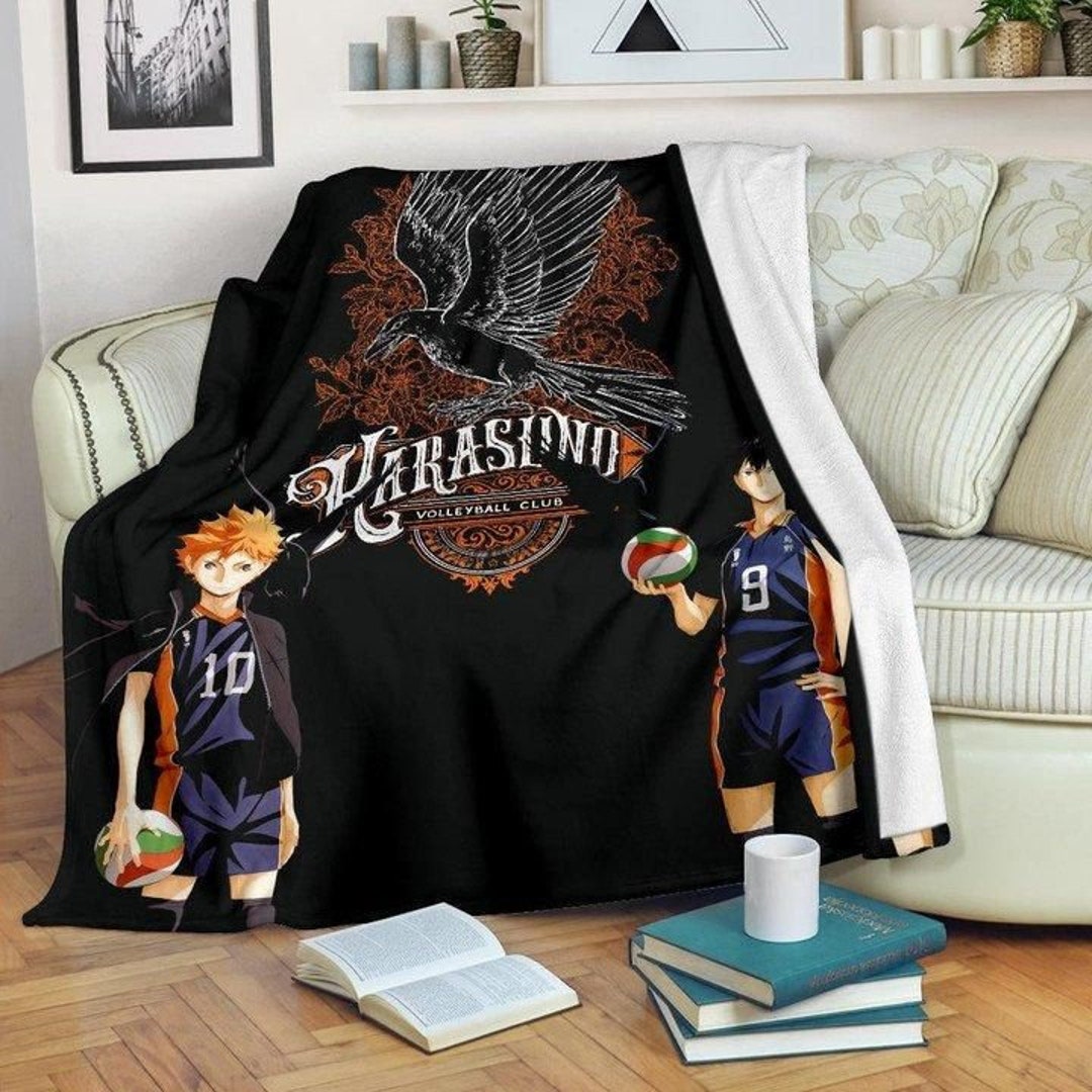 Haikyuu Anime Fleece Blanket Kageyama and Hinata Volleyball Etsy
