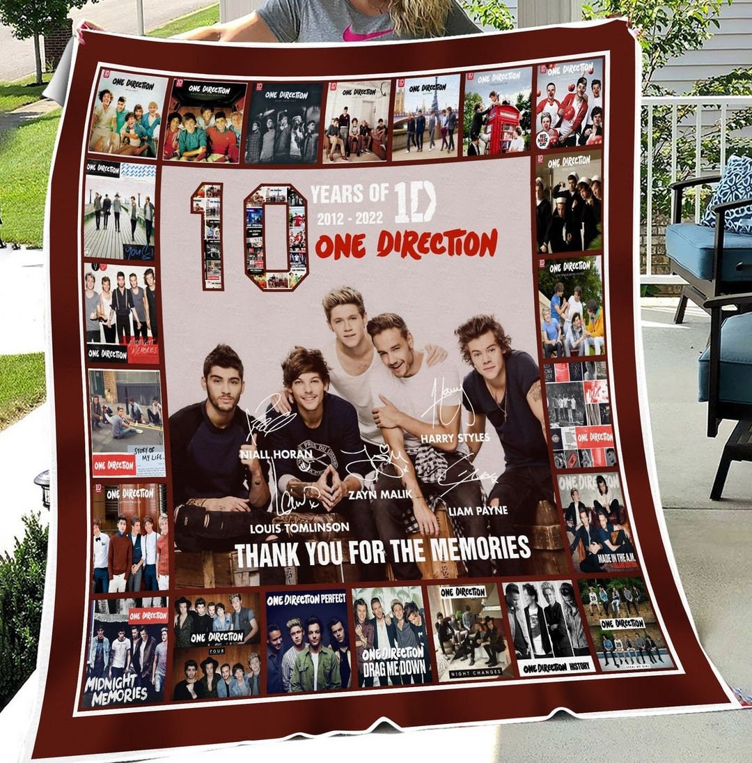 One Direction 10 Years Album Music Blanket - Jolly Family Gifts