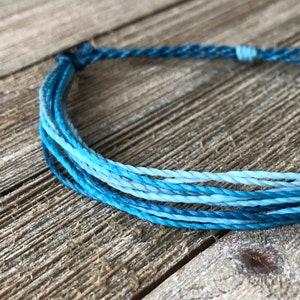 MARINA Multi-Strand Anklet // Waterproof Adjustable Bracelet, Beach Surfer Anklet, VSCO Boho Festival Summer, Wax Cord Bracelet