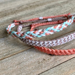 Flat Braid Anklet // Waterproof Anklet, Surfer Anklet, Beach Anklet, Wax Cord Anklet, VSCO Anklet, Boho Anklet, Surf Anklet