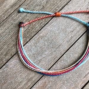 COASTAL Multi-Strand Bracelet or Anklet // Waterproof Adjustable Beach Surfer VSCO Festival Parade Outdoors Nature Summer Cute Colorful Boho