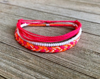 DUNKIN Armband oder Fußkettchen, 3er Set // Wasserdichte Armbänder, Beach Fußkettchen, Surfer Armband, VSCO Armband, Boho Fußkettchen