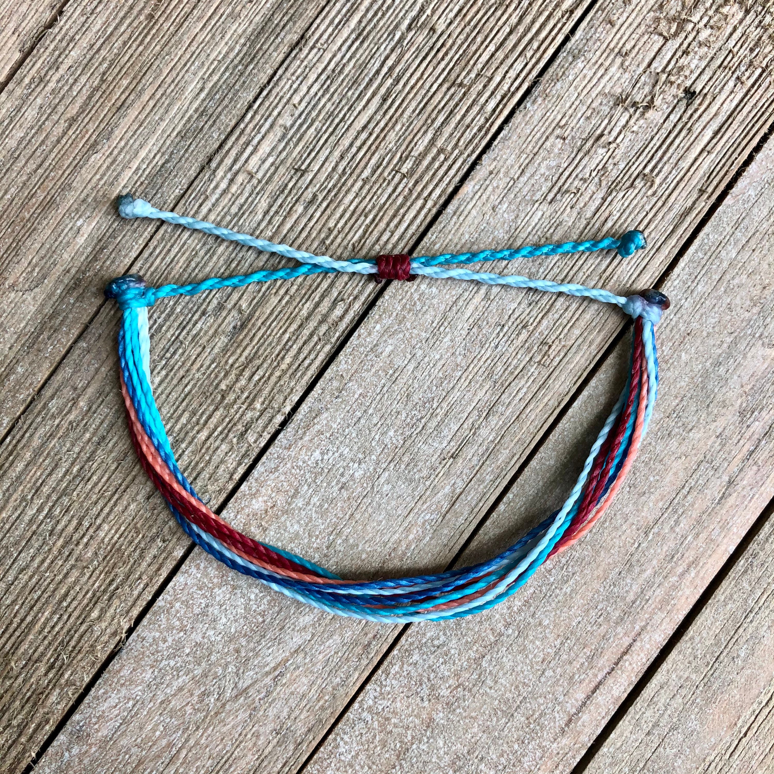 RIPTIDE Multi-strand Bracelet or Anklet // Waterproof Wax Cord, Adjustable,  Beach, Surfer, VSCO, Boho, Mommy and Me, Activewear - Etsy, image size:3000x3000
