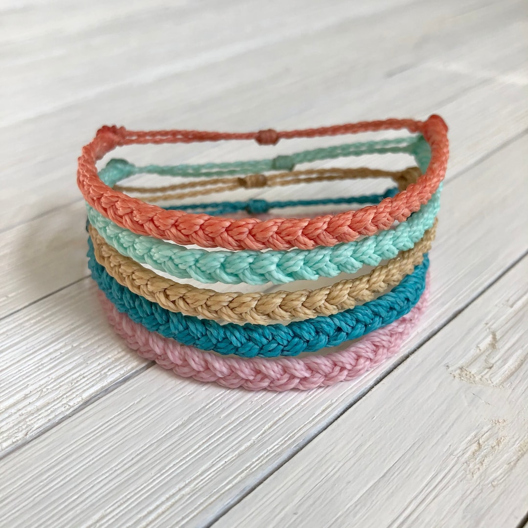 Flat Woven String Bracelets Buy Thick Braid Bracelet // Waterproof