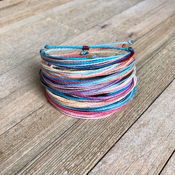 Adjustable Wax String Bracelet / Multi Cord Bracelet / 100% Wax
