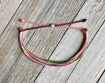 BLOSSOM Multi-Strand Bracelet or Anklet // Waterproof Adjustable Handmade Surfer Wax Cord Jewelry