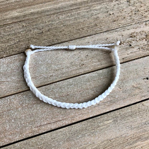 White braided bracelet deals