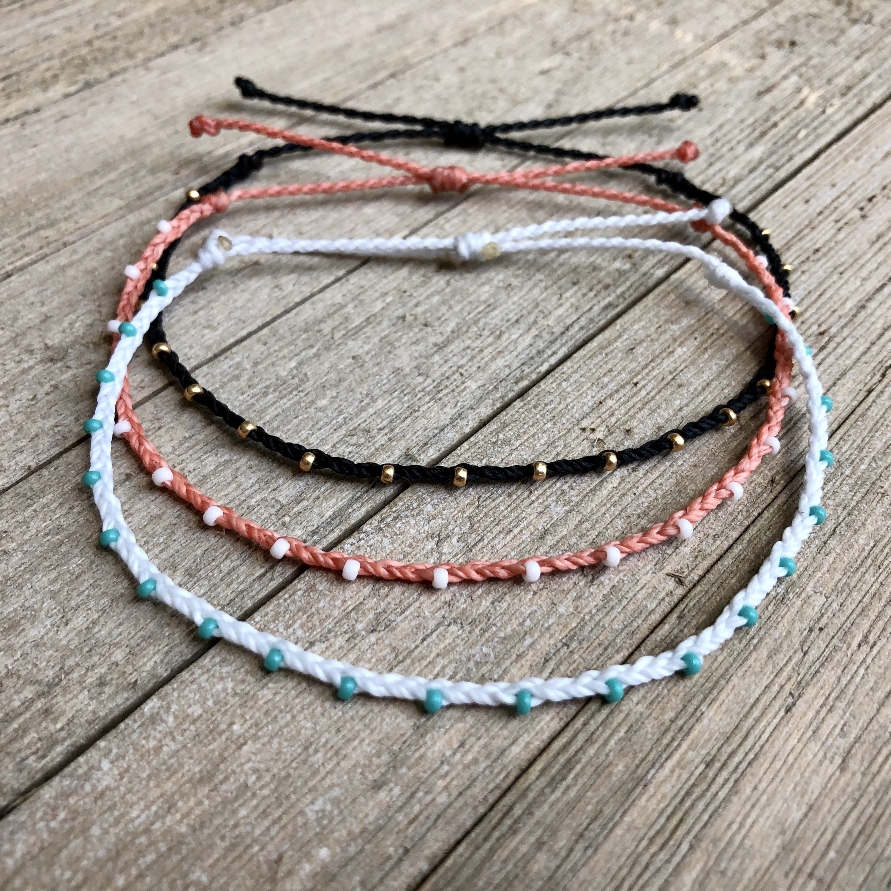Braided lava stone and Red Sea glass bracelet.Beach bracelet.Beachy gift  for mom - Shop Sea glass for you Bracelets - Pinkoi