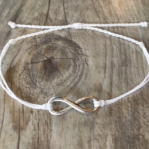 Infinity Connector Charm Bracelet or Anklet // Waterproof Adjustable Beach Surfer VSCO Festival Parade Outdoors Nature Summer Colorful Boho