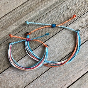 Mommy and Me Bracelet Set // Waterproof String Bracelets, Surfer Bracelets, Beach Bracelets, Mom & Me Bracelet Set, Wax Cord Bracelets