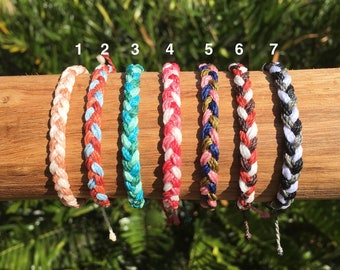 Tricolor Thick Braid Bracelet or Anklet // Waterproof Bracelet, Waterproof  Anklet, Surfer Anklet, Surfer Bracelet, Beach Bracelet, Wax Cord