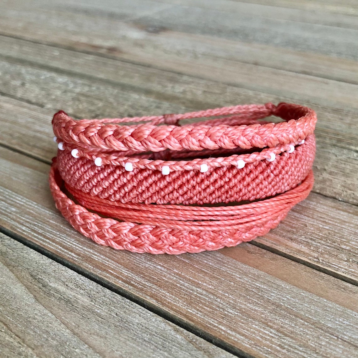 Sunshine Bracelet Stack - Coral