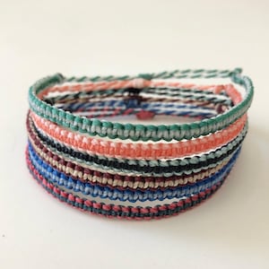 Macrame Bracelet or Anklet // Waterproof Bracelet, Waterproof Anklet, Surfer Anklet, Surfer Bracelet, Beach Bracelet, Wax Cord Anklet, Boho