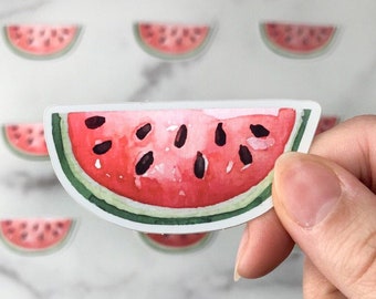 CLOSEOUT SALE - Metallic watermelon watercolor sticker - reflective light sticker - summer fruit sticker