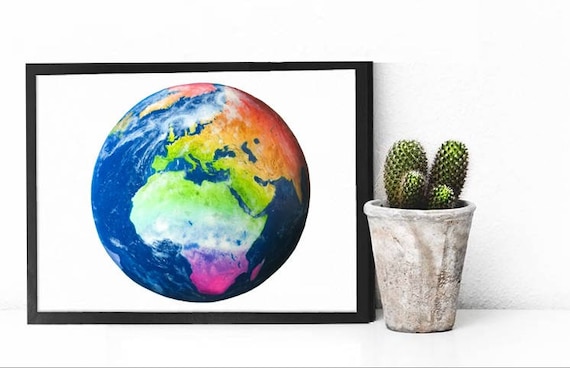 Arc En Globe Dessin Imprime 8 X 10 Etsy
