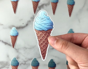 CLOSEOUT SALE - CLEARANCE** - Blue Ice Cream metallic sticker