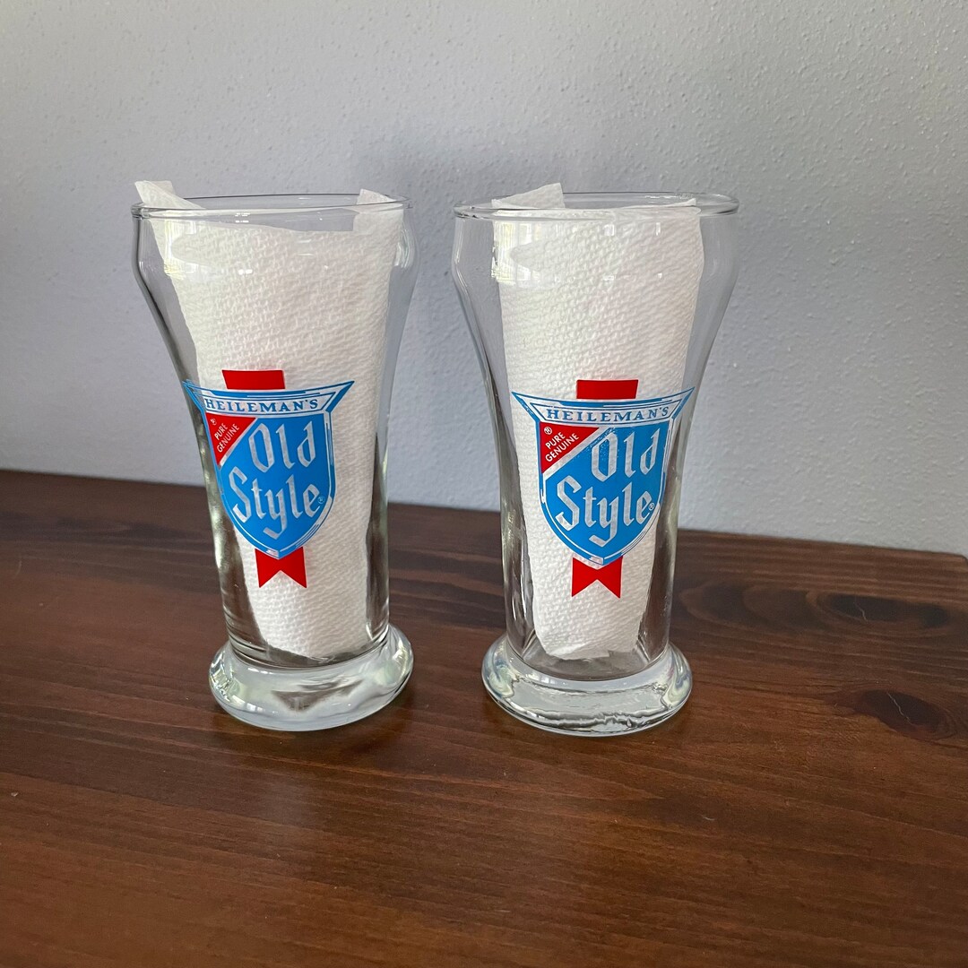 Vintage Heileman Old Style Beer Glasses 2 tap Etsy