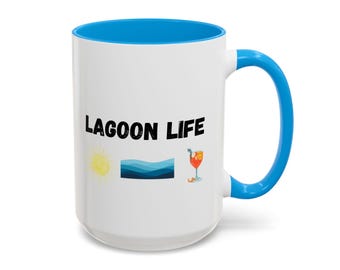 Lagoon Life Colorful Coffee Mugs - Beach Vibes, Gift for Ocean Lovers, Summer Celebrations, Fun Home Decor, Beach House Essential