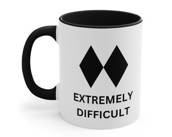 EXTREM schwierige doppelte schwarze Diamant-Tasse, 11 Unzen Skifahrer, Ski Geschenk, Snowboarden, lustiges Skifahren, lustiges Snowboarden, Geschenk Snowboarder, Après