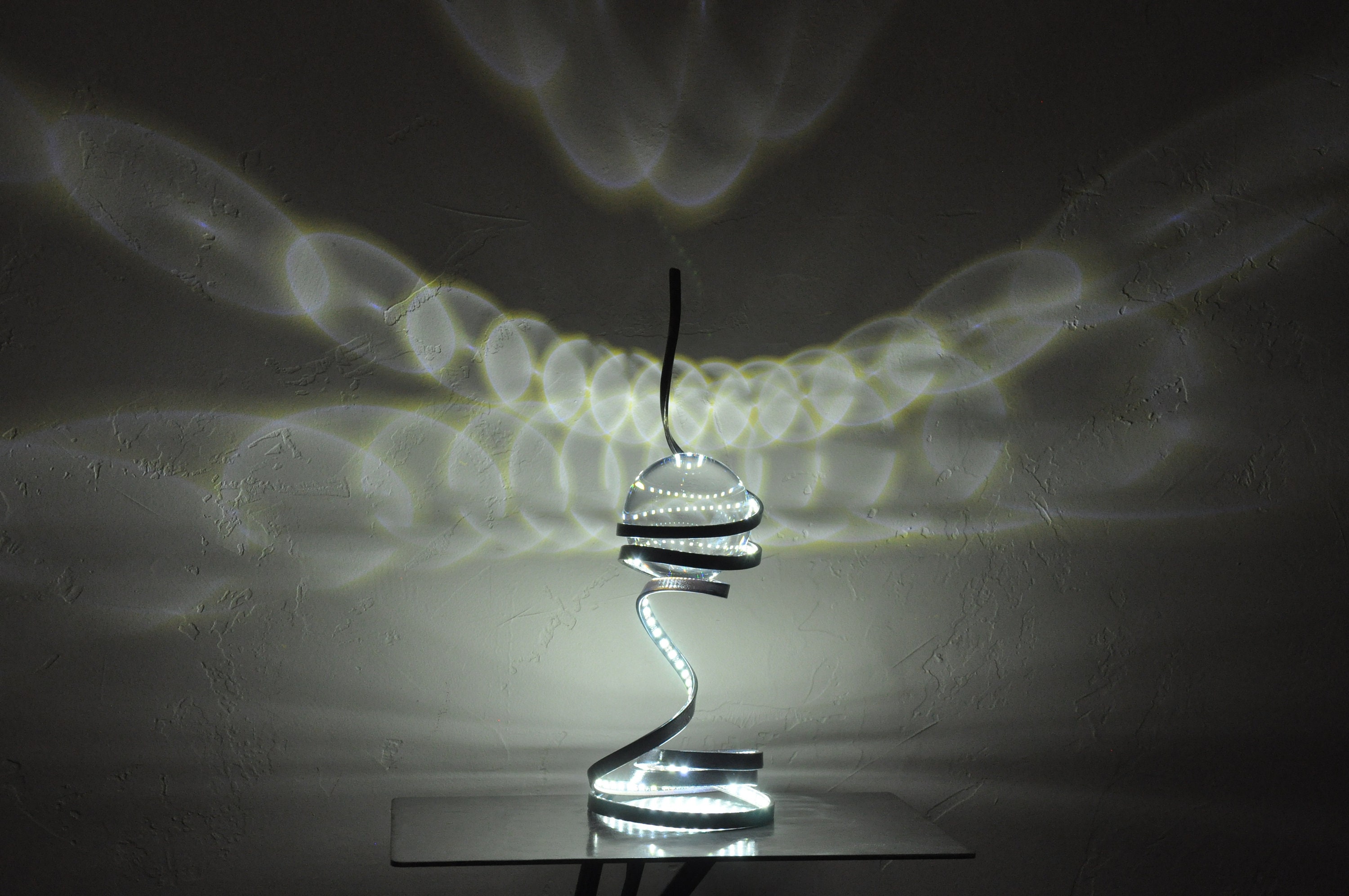 Lampe de Table Boule Cristal, Fait Main, Lampe d'ambiance