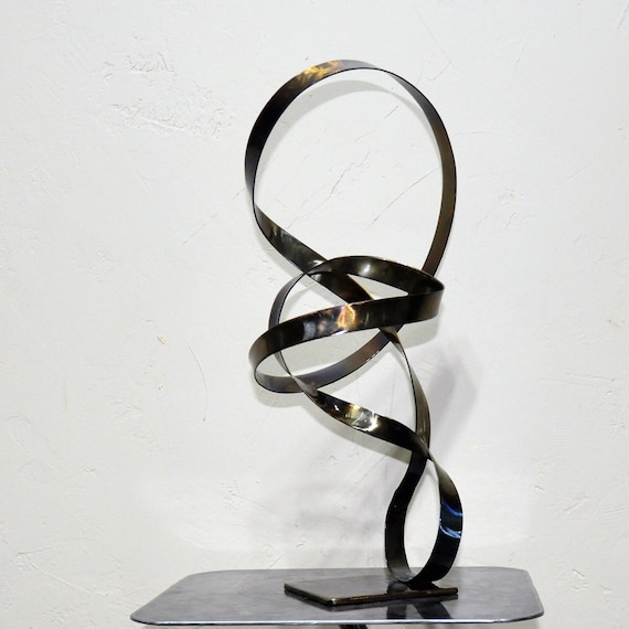 Moderne abstracte sculptuur in metaal kunst metalen - Etsy België