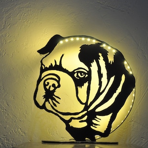Bulldog lamp, Franse Bulldog, bulldog deco, deco lamp