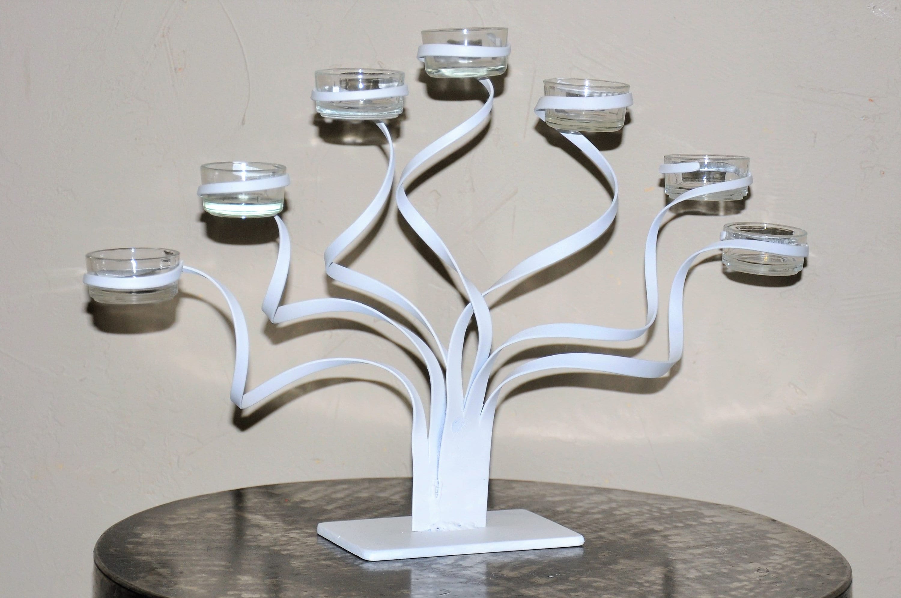 Decorative Jewish 7 branch Menorah candle holder wrought iron Etsy