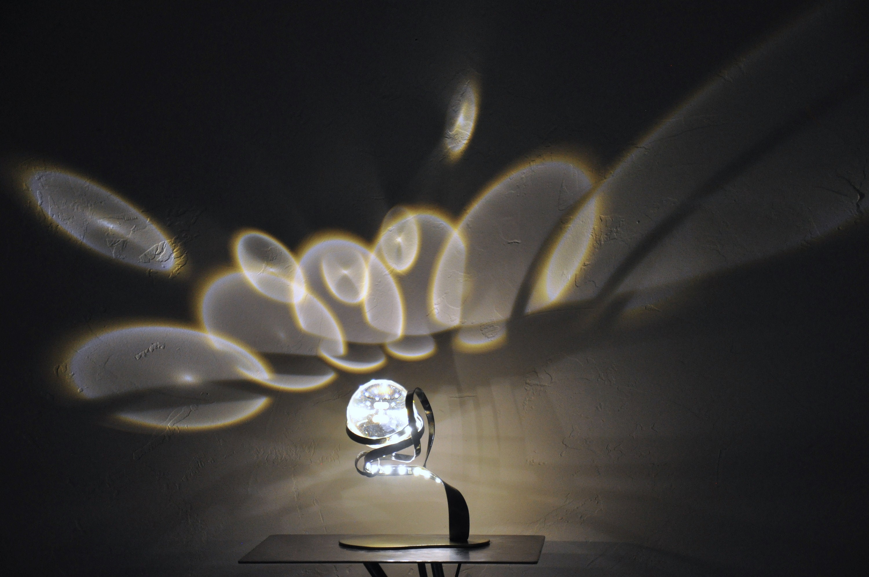 Lampe Boule de Cristal, Lampe d'ambiance, à Poser Or et Noir