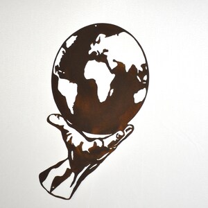 Decoración de paredes metal mapa del mundo