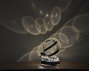 Lampe boule de cristal, lampe à poser, décoration