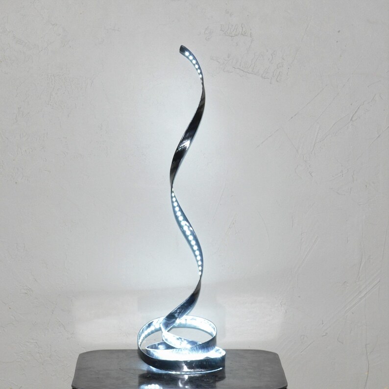 LED bedside lamp contemporary spiral LED table lamps Modern Etsy