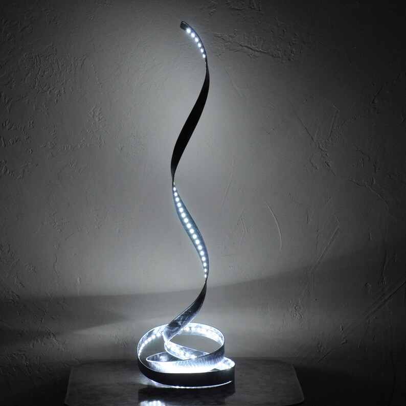 LED bedside lamp contemporary spiral LED table lamps Modern Etsy